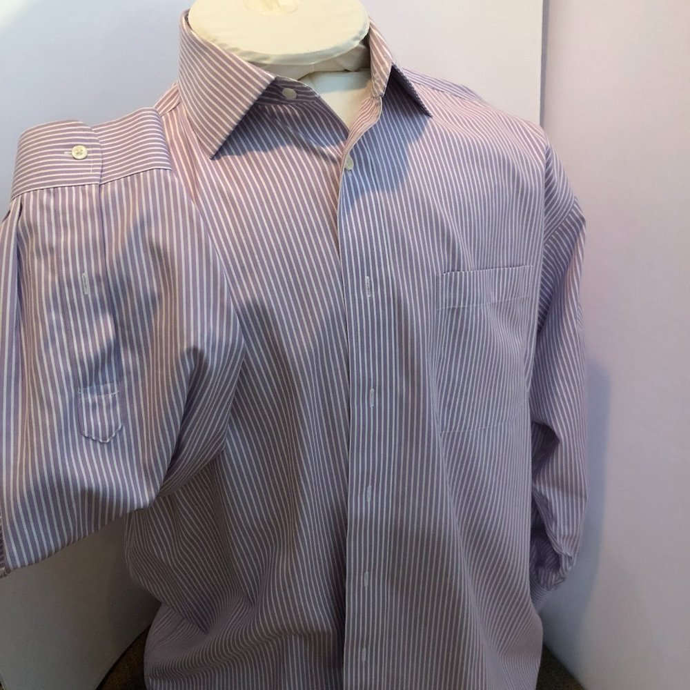 Jos. A. Bank  Purple Stripe Dress Shirt  17, sleeve 33.